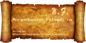 Morgenbeszer Filoména névjegykártya